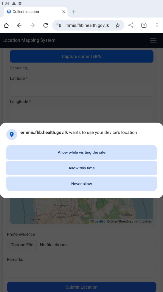 Location permission prompt