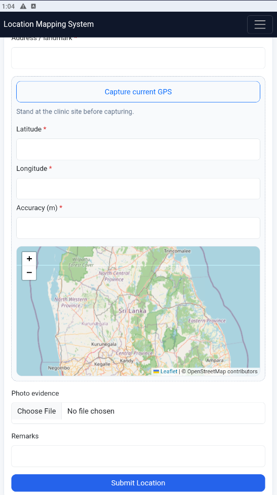 Collect form before GPS capture